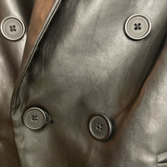 Nine West Black Fitted imitation leather Blazer Jacket size small women’s NWT - Picture 5 of 12
